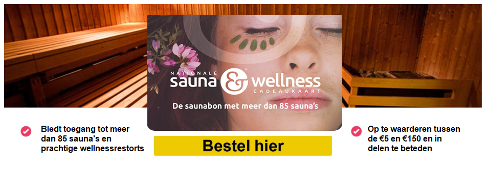 Aangepaste Verleden Komkommer Nationale Sauna & Wellness cadeaubon online kopen? Cadeaukaart Sauna